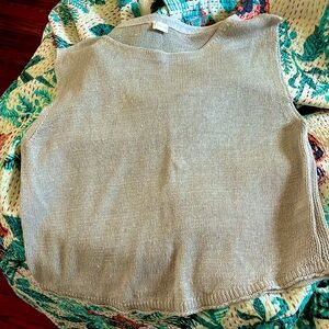 Poetry Grey Linen Shell Tank Top Sz US 10 NWT